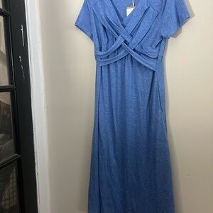 blue knit dress